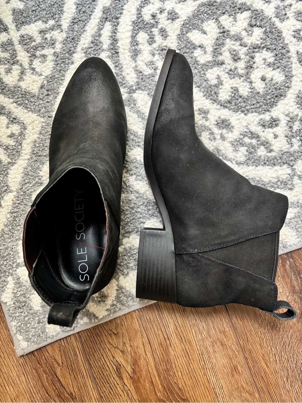 Sole Society Mars Black Suede Ankle Booties
